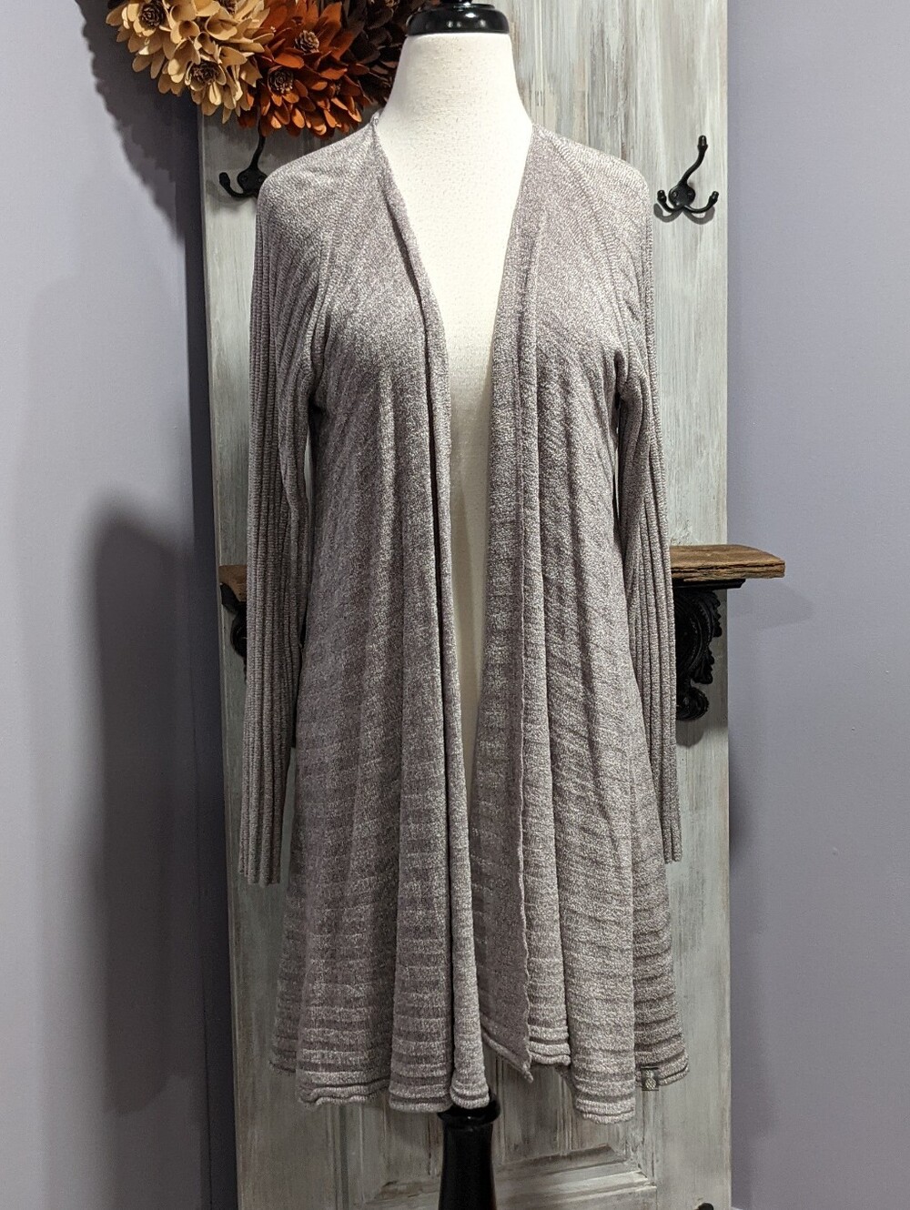NWT Tommy Bahama Island Soft Waterfall Ribbed Cardigan, Fog Grey Heather